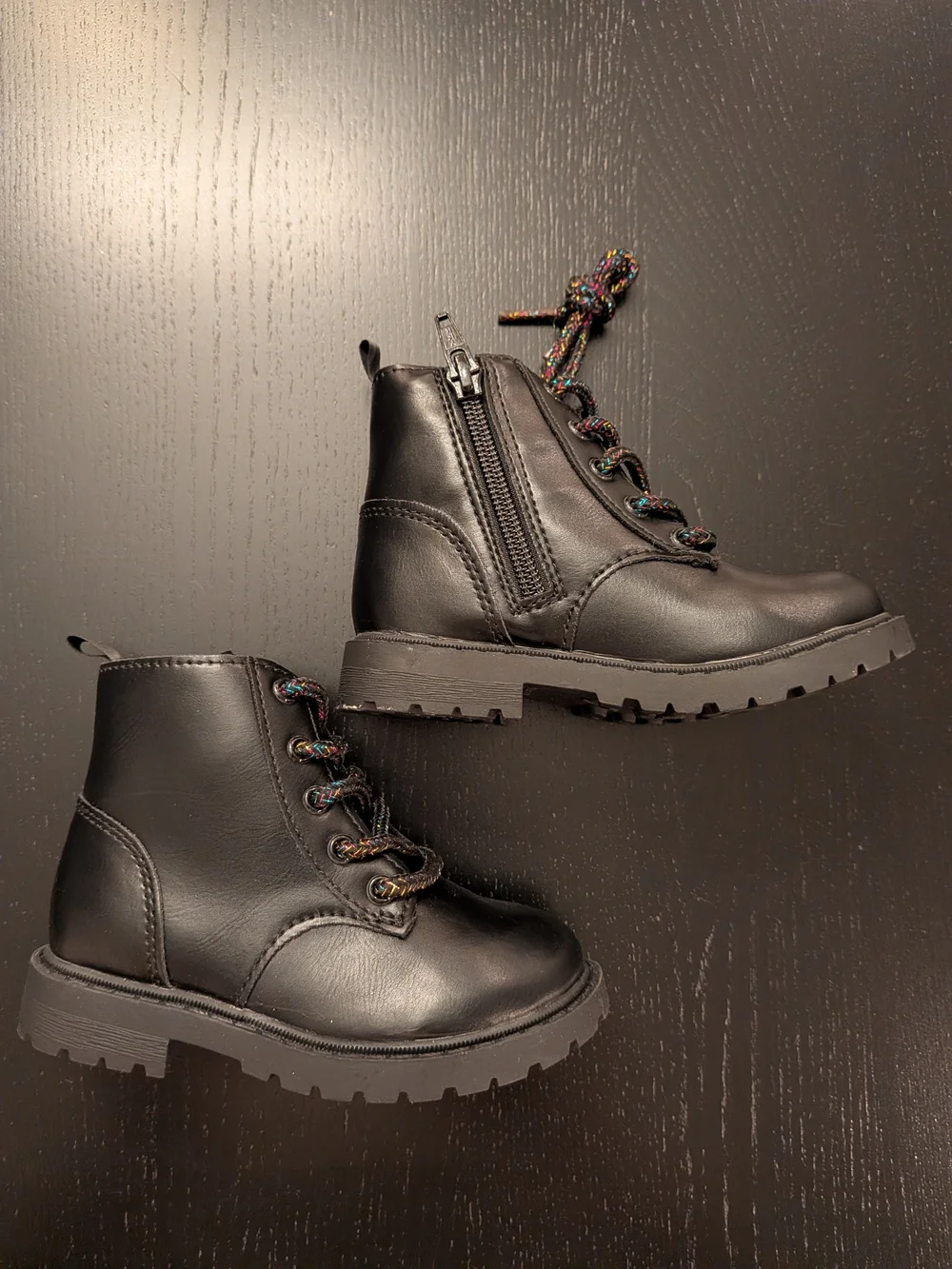 Old Navy Black Kids Lace-Up Ankle Boots